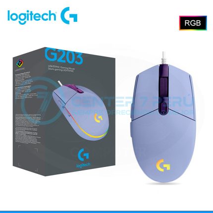 MOUSE LOGITECH G203 LIGHTSYNC OPTICAL 8000 DPI RGB LILA