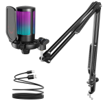 MICRÓFONO GAMER FIFINE A6T BLACK SOPORTE DE BRAZO