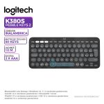 TECLADO LOGITECH PEBBLE 2 K380S BLUETOOTH/WIRELESS NEGRO