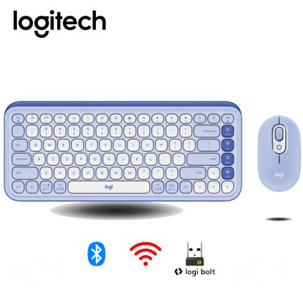 TECLADO LOGITECH + MOUSE POP ICON BLUETOOTH/WIRELESS SP/ LILAC