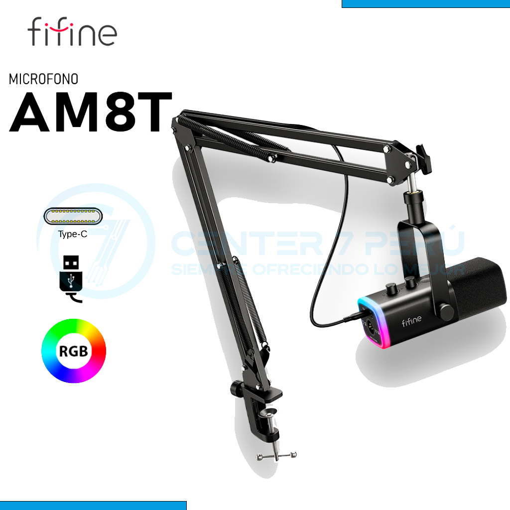 am8t MICRÓFONO FIFINE AM8T BLACK CON BRAZO - Imagen 1