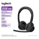 AUDIFONO C/MICROF. LOGITECH ZONE 300 BLUETOOTH/20HRS BLACK