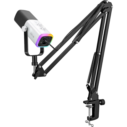 MICRÓFONO FIFINE AM8T WHITE CON BRAZO