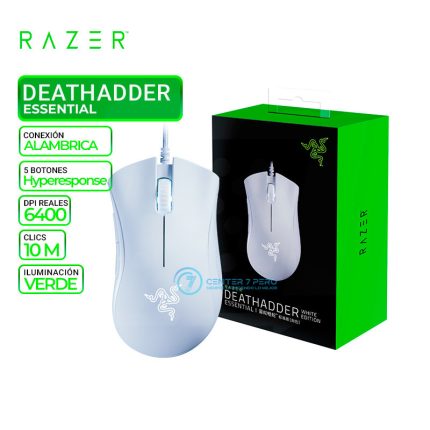 MOUSE RAZER DEATHADDER ESSENTIAL 6400 DPI WHITE RZ01-03850200-R3M1