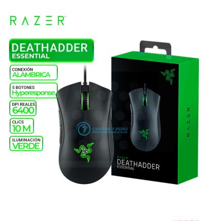 MOUSE RAZER DEATHADDER ESSENTIAL 6400 DPI BLACK (RZ01-03850100-R3U1)