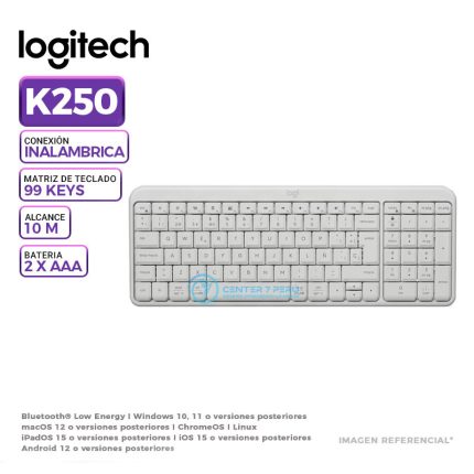 TECLADO LOGITECH K250 BLUETOOTH WHITE