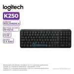 TECLADO LOGITECH K250 BLUETOOTH BLACK