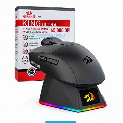 MOUSE REDRAGON K1NG M999 ULTRA BLACK CON BASE DE CARGA