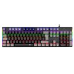 TECLADO T-DAGGER NAXOS RAINBOW, SPANISH T-TGK310-GW-SP BLACK/GREY RED SWICH - Imagen 2