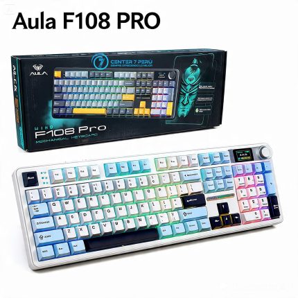 TECLADO AULA F108 PRO INALÁMBRICO INGLÉS BLUE/WHITE/DARK  SWITCH