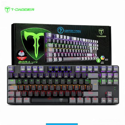 TECLADO T-DAGGER BORA LITE RAINBOW, SPANISH T-TGK313BG-LIT BLACK/GREY RED SWITCH