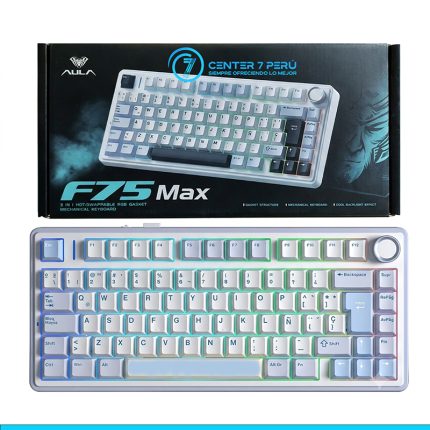 TECLADO AULA F75 RGB INALAMBRICO ESPAÑOL WHITE/CYAN - REAPER SWITCH