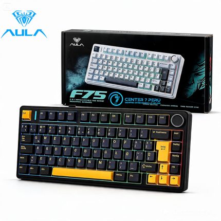 TECLADO AULA F75 RGB INALAMBRICO ESPAÑOL BLACK/YELLOW - REAPER SWITCH